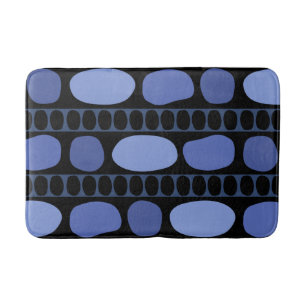 Tribal Art Rock Black Blue Badmat