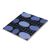 Tribal Art Rock Pattern Black Blue Tegeltje (Zijkant)