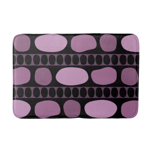 Tribal Art Rock Pattern Black Mauve Badmat (Voorkant)