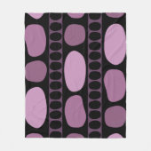 Tribal Art Rock Pattern Black Mauve Fleece Deken (Voorkant)