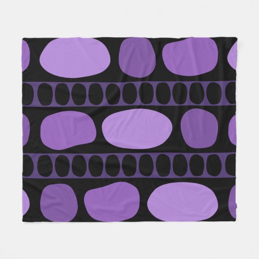 Tribal Art Rock Pattern Black Purple Fleece Deken (Voorkant (Horizontaal))
