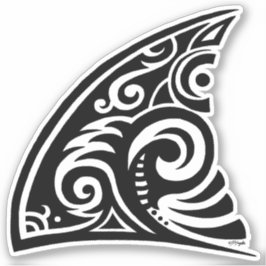 Tribal Art Shark Fin Sticker