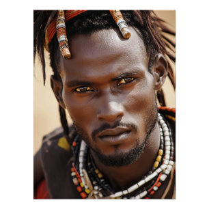 Tribal Art voor een Afrikaans Man Perfect Poster