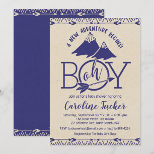 Tribal Avontuur Baby Jongen Douche Kaart