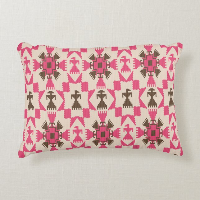 Tribal aztec abstract naadloos patroon accent kussen (Voorkant)