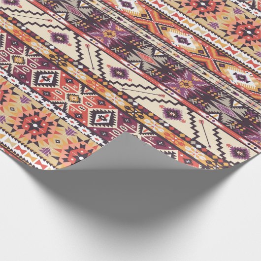 Tribal Aztec Art Pattern Wrapping Paper Cadeaupapier (Hoek)