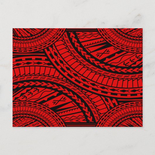 Tribal Aztec Art Red Black Briefkaart (Voorkant)