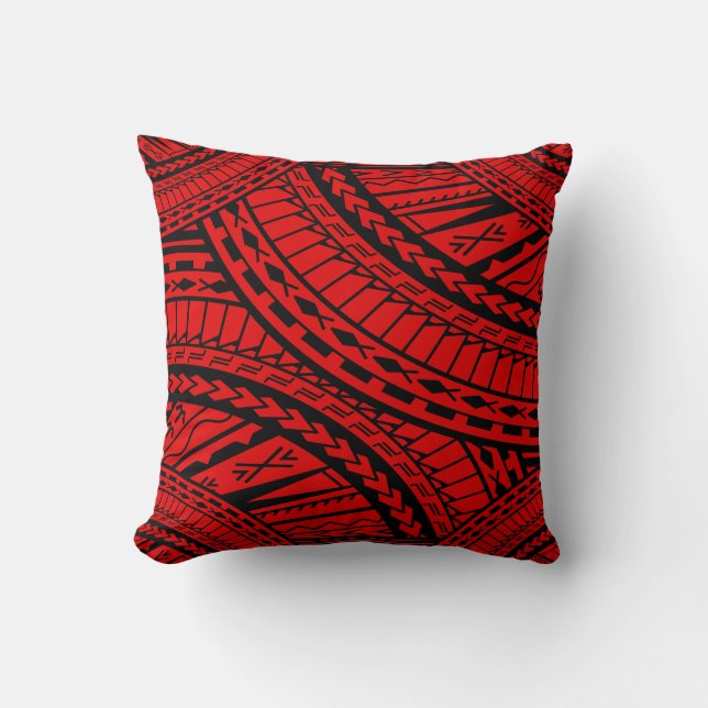 Tribal Aztec Art Red Black Kussen (Voorkant)