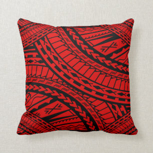 Tribal Aztec Art Red Black Kussen