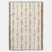 Tribal Aztec Beige Earth Tones Geometrisch Deken (Voorkant Verticaal)