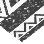 Tribal Aztec Black Glitter White Geometric Shapes Korte Tafelloper (Hoek)