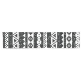 Tribal Aztec Black Glitter White Geometric Shapes Korte Tafelloper (Horizontaal)
