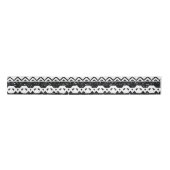 Tribal Aztec Black Glitter White Geometric Shapes Satijnen Lint (Voorkant)