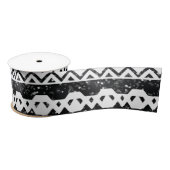 Tribal Aztec Black Glitter White Geometric Shapes Satijnen Lint (Spoel)