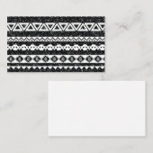 Tribal Aztec Black Glitter White Geometric Shapes Visitekaartje (Voorkant / Achterkant)