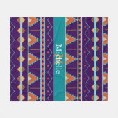 Tribal Aztec Bohemian Fleece Deken (Voorkant (Horizontaal))