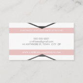 TRIBAL AZTEC BOHO LOGO gestreepte eenvoudige roze  Visitekaartje (Achterkant)