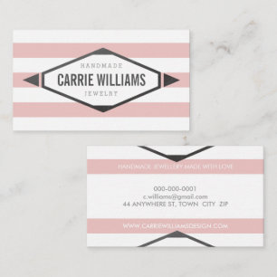 TRIBAL AZTEC BOHO LOGO gestreepte eenvoudige roze  Visitekaartje