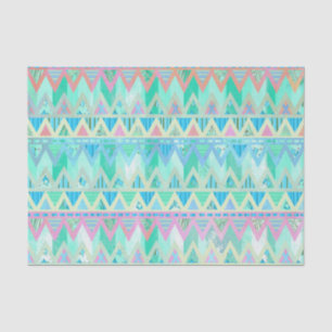 Tribal Aztec Chevron Light Pastel Blauwgroen Aqua  Tissuepapier
