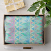 Tribal Aztec Chevron Light Pastel Blauwgroen Aqua Tissuepapier (Geschenk)