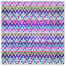 Tribal Aztec Chevron Neon Paars Pink Blue Fabric