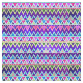 Tribal Aztec Chevron Neon Paars Pink Blue Fabric Stof