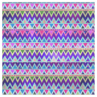 Tribal Aztec Chevron Neon Paars Pink Blue Fabric Stof
