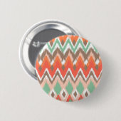 Tribal aztec chevron zig zag strepen chic Patroon Ronde Button 5,7 Cm (Voorkant /achterkant)