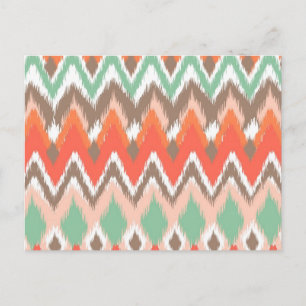Tribal aztec chevron zzag tanden ikatroon briefkaart