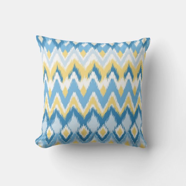 Tribal aztec chevron zzag tanden ikatroon kussen (Voorkant)