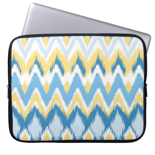 Tribal aztec chevron zzag tanden ikatroon laptop sleeve (Voorkant)