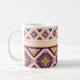 Tribal Aztec gestreept, geometrisch patroon. Koffiemok