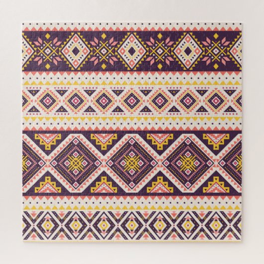 Tribal Aztec gestreept, geometrisch patroon. Legpuzzel (Verticaal)
