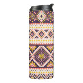 Tribal Aztec gestreept, geometrisch patroon. Thermosbeker (Gedraaid links)