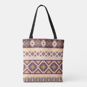 Tribal Aztec gestreept, geometrisch patroon. Tote Bag (Achterkant)