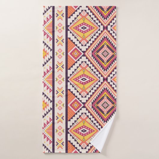 Tribal Aztec gestreepte naadloze achtergrond Badhanddoek (Badhanddoek)