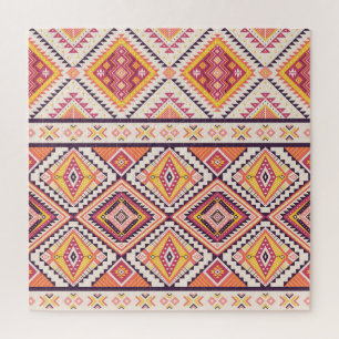 Tribal Aztec gestreepte naadloze achtergrond Legpuzzel