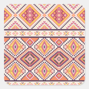 Tribal Aztec gestreepte naadloze achtergrond Vierkante Sticker