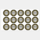 Tribal Aztec Gold Sun Black+White merk Sticker (Vel)