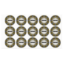 Tribal Aztec Gold Sun Black+White merk Sticker