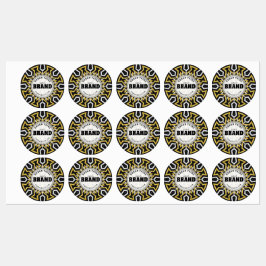 Tribal Aztec Gold Sun Black+White merk Sticker