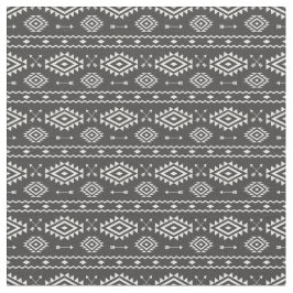 Tribal Aztec Grey and White Pattern Stof