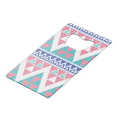 Tribal aztec kleurig patroon creditkaart flessenopener (Voorkant Gekanteld)