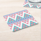 Tribal aztec kleurig patroon kartonnen onderzetters (Schuin)