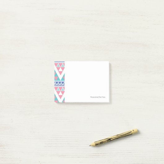 Tribal aztec kleurig patroon post-it® notes (Op bureau)