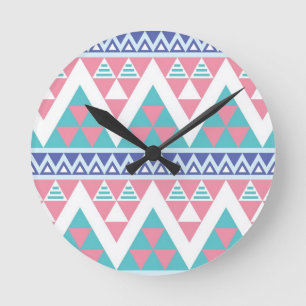 Tribal aztec kleurig patroon ronde klok