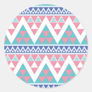 Tribal aztec kleurig patroon ronde sticker