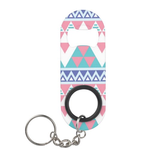 Tribal aztec kleurig patroon sleutelhanger flessenopener (Voorkant)