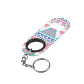Tribal aztec kleurig patroon sleutelhanger flessenopener (Achterkant Gekanteld)