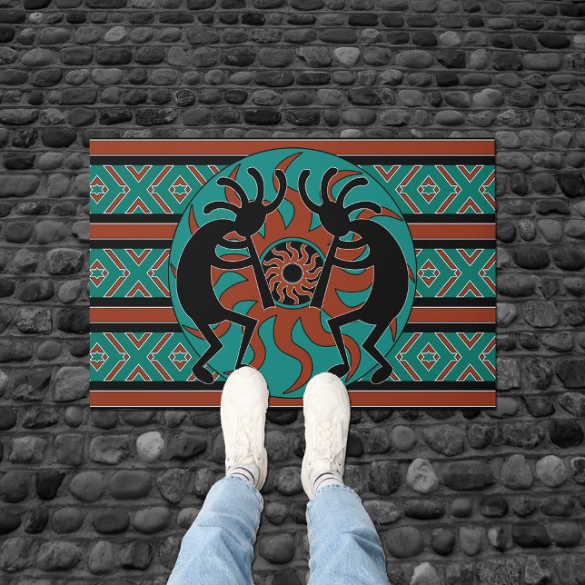 Tribal Aztec Kokopelli zuidwest ontwerp Deurmat (Creator heeft geüpload)